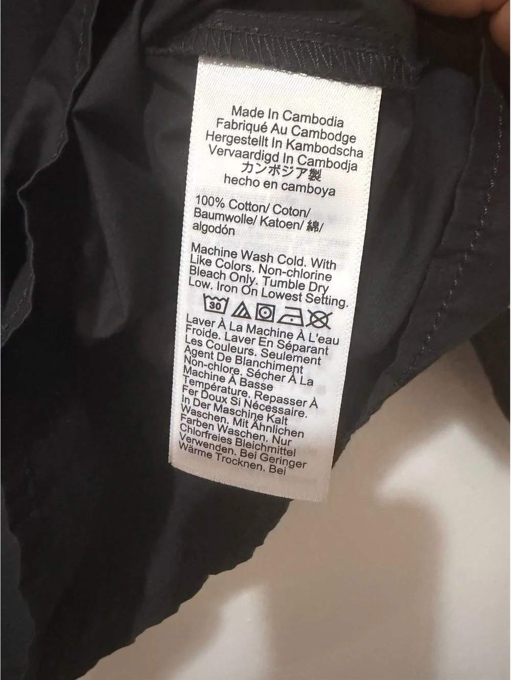 Shirred popover top in cotton poplin in black size XS